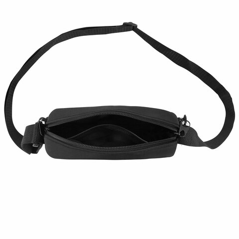 Сумка на плечо HEIKKI COMPACT (ХЕЙКИ), два кармана, черная, 19×14х5 см