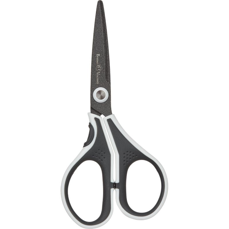 Ножницы Bruno Visconti FINECUT 130мм, тефлон. покр., прорезин. ручки, черн-бел