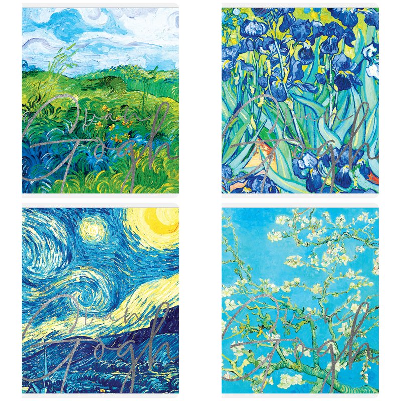 превью Тетрадь 48л., А5, клетка Greenwich Line «Van Gogh», фактурное тиснение, тиснение фольгой, 70г/м2