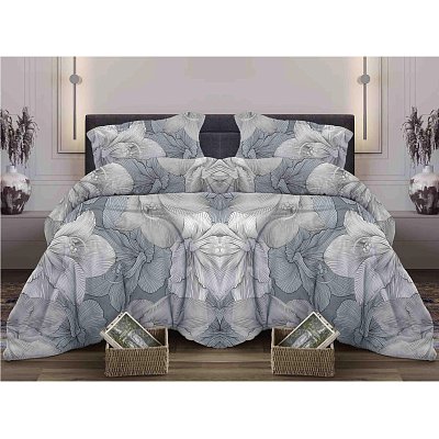 Постельное белье 2сп с Евро бязь наб.120г/м2 (нав.70×70 2шт. ), Богема серый