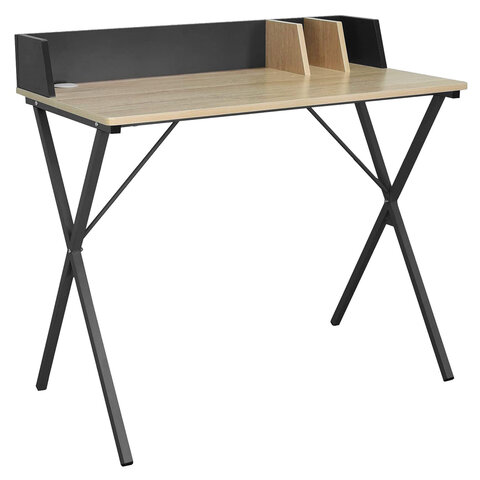 превью Стол на металлокаркасе BRABIX «LOFT CD-007», 800×500х840 мм, органайзер, комбинированный