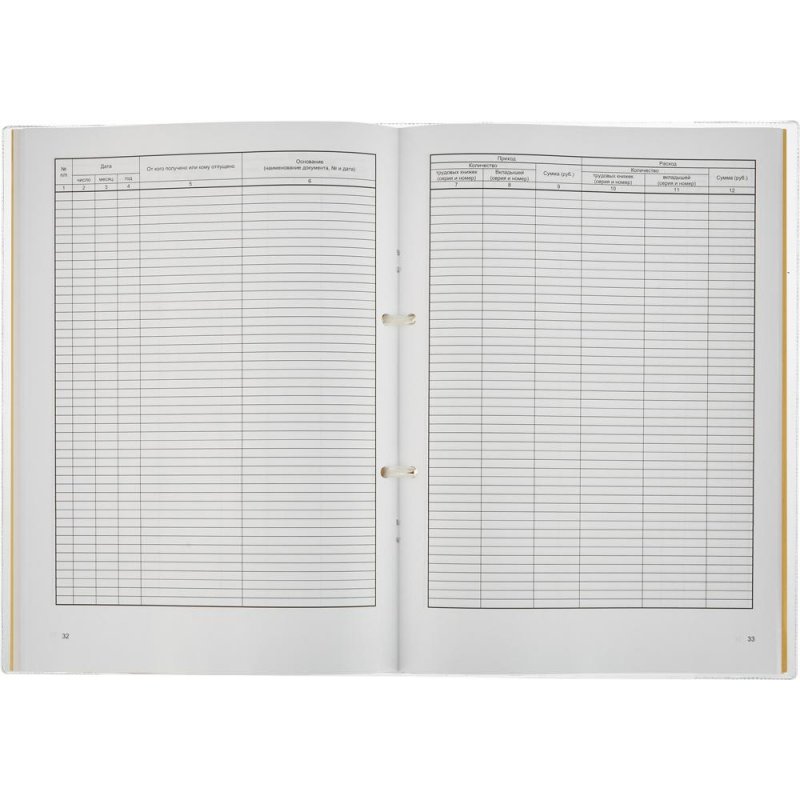 Приходно-расходная книга по учету бланков трудовой книжки, 64листа