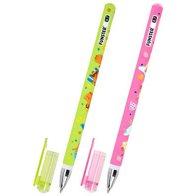 Ручка шариковая с принтом FUNSTER (ФАНСТЕР) STICK «CUTE CAPY», СИНЯЯ, SOFT TOUCH покрытие, узел 0.7 мм, линия письма 0.35 м