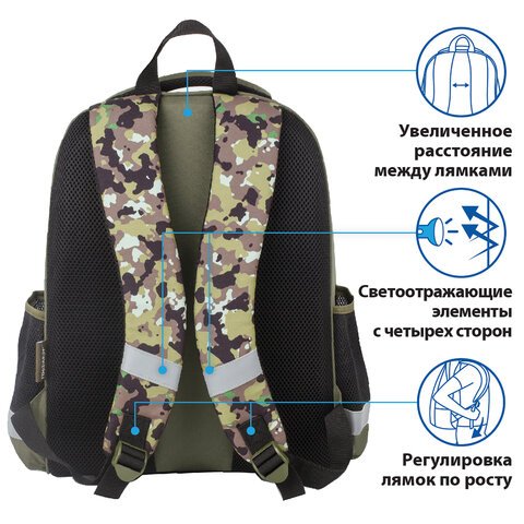 Ранец ПИФАГОР EVA BASIC1 отделениеMilitary39×30х16 см229939