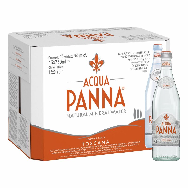Вода минеральная Acqua Panna негазированная 0.75 л (15 штук в упа... 
