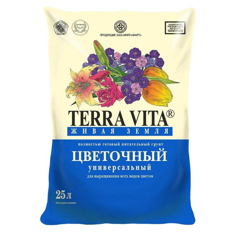 Грунт цветочный универсальный Terra Vita Живая Земля 25 л арт. 226857 .