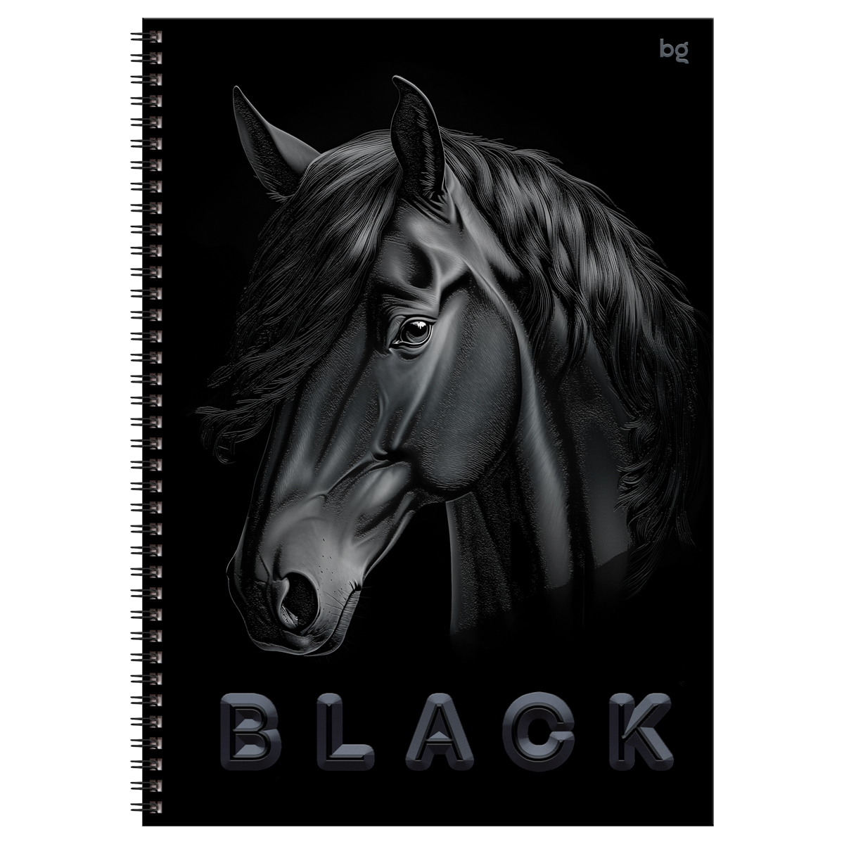 Тетрадь 80л., А4, клетка, на гребне BG «Just black», soft-touch ламинация, выб. лак
