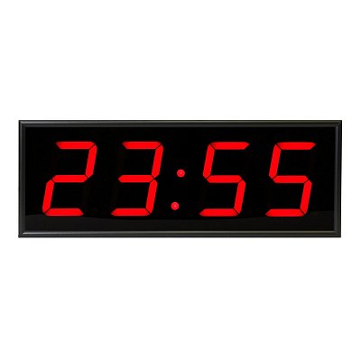 Часы настенные Импульс Электронное табло 410-EURO-R-ETN-NTP (44×16×6 см)
