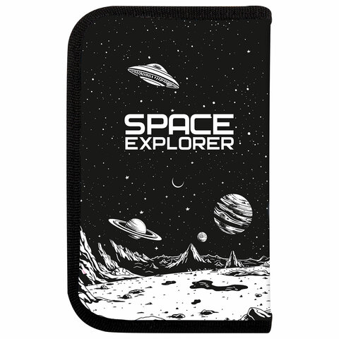 Пенал ПИФАГОР, 1 отделение, ламинированный картон, 19×11 см, «Space invader»