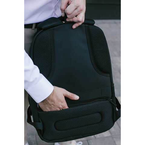 Рюкзак HEIKKI SECURE (ХЕЙКИ) универсальный, отделение для ноутбука, черный, 46×31x19 см