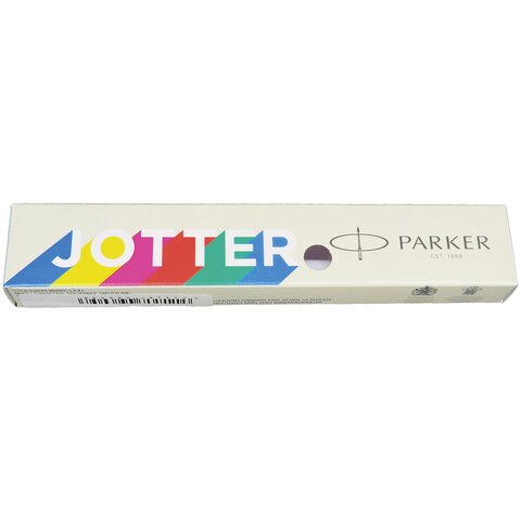 Ручка шариковая PARKER «Jotter Plastic CT», корпус белый, детали из нержавеющей стали, синяя