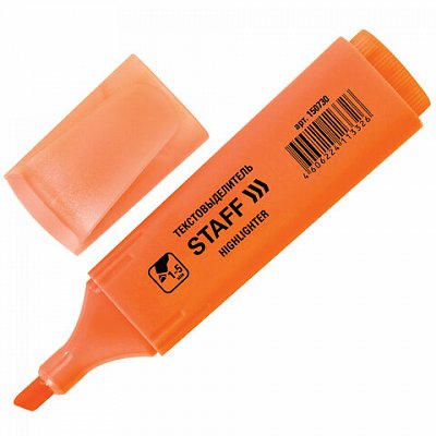 Текстмаркер STAFF эконом, скошенный наконечник 1-5 мм, оранжевый