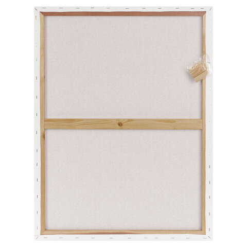 Холст на подрамнике BRAUBERG ART BASIC, 60×80 см, 280 г/м2, хлопок, мелкое зерно, грунт