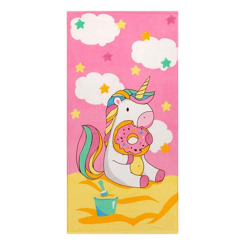 Полотенце махровое Единорог 60×120 см 310 г/кв. м розовое
