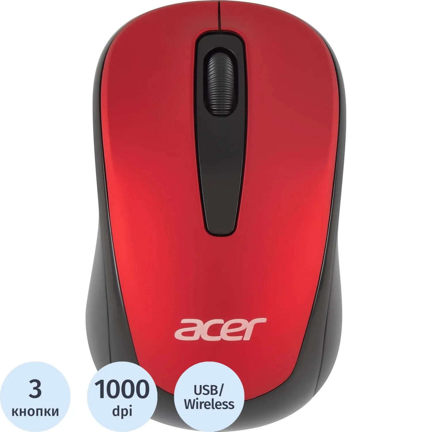 превью Мышь беспроводная Acer OMR136 красная (ZL.MCEEE.01J)
