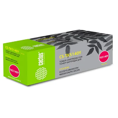 Тонер-картридж CACTUS (CS-TK5140Y) для KYOCERA Ecosys M6030cdn/M6530cdn, желтый, ресурс 5000 стр. 