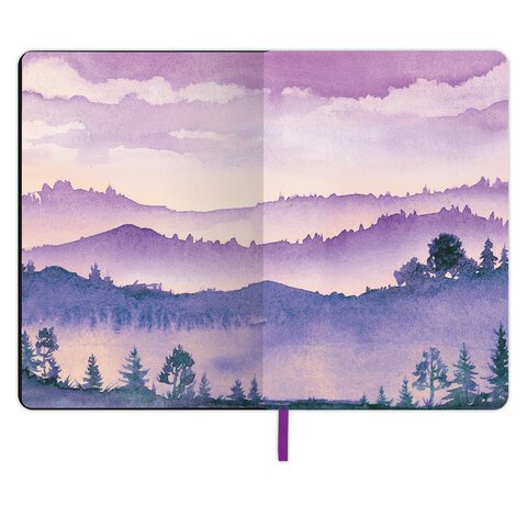 Блокнот А5 (143×210 мм), BRAUBERG VISTA «Violet», под кожу, гибкий, 80 л. 