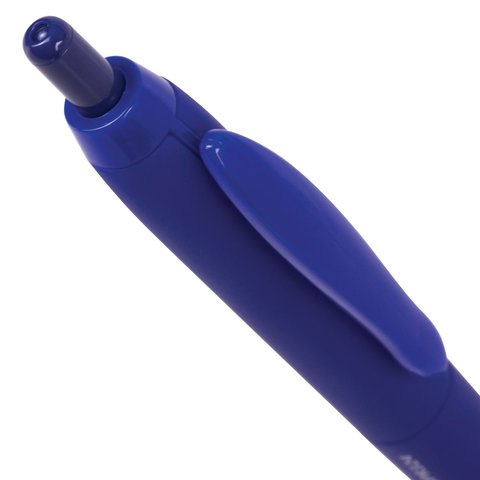 Ручка шариковая масляная автоматическая BRAUBERG «Sky Blue», СИНЯЯ, soft-touch, узел 0.7 мм, линия письма 0.35 мм