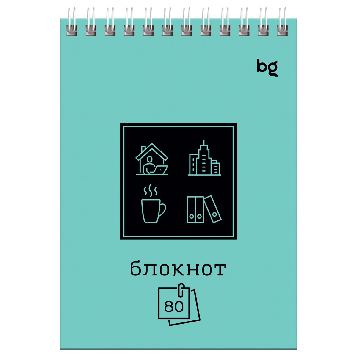 Блокнот А6 80л. на гребне BG «Моноколор с удобством»