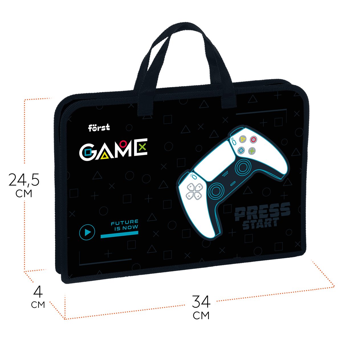 Папка с ручками 1 отделение, А4 Först «Game», 340×245×40мм, пластик, на молнии