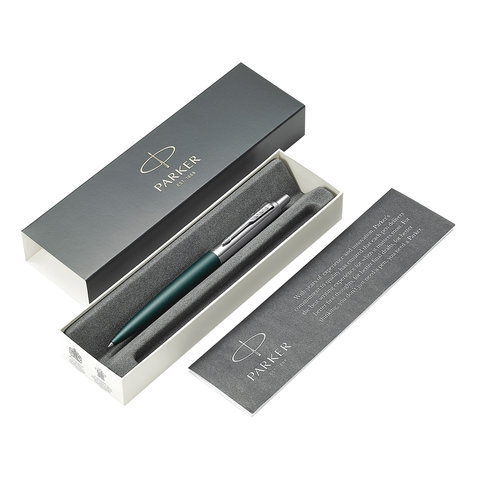 Ручка шариковая PARKER «Jotter XL», УТОЛЩЕННЫЙ корпус, зеленый матовый лак, детали из нержавеющей стали, синяя