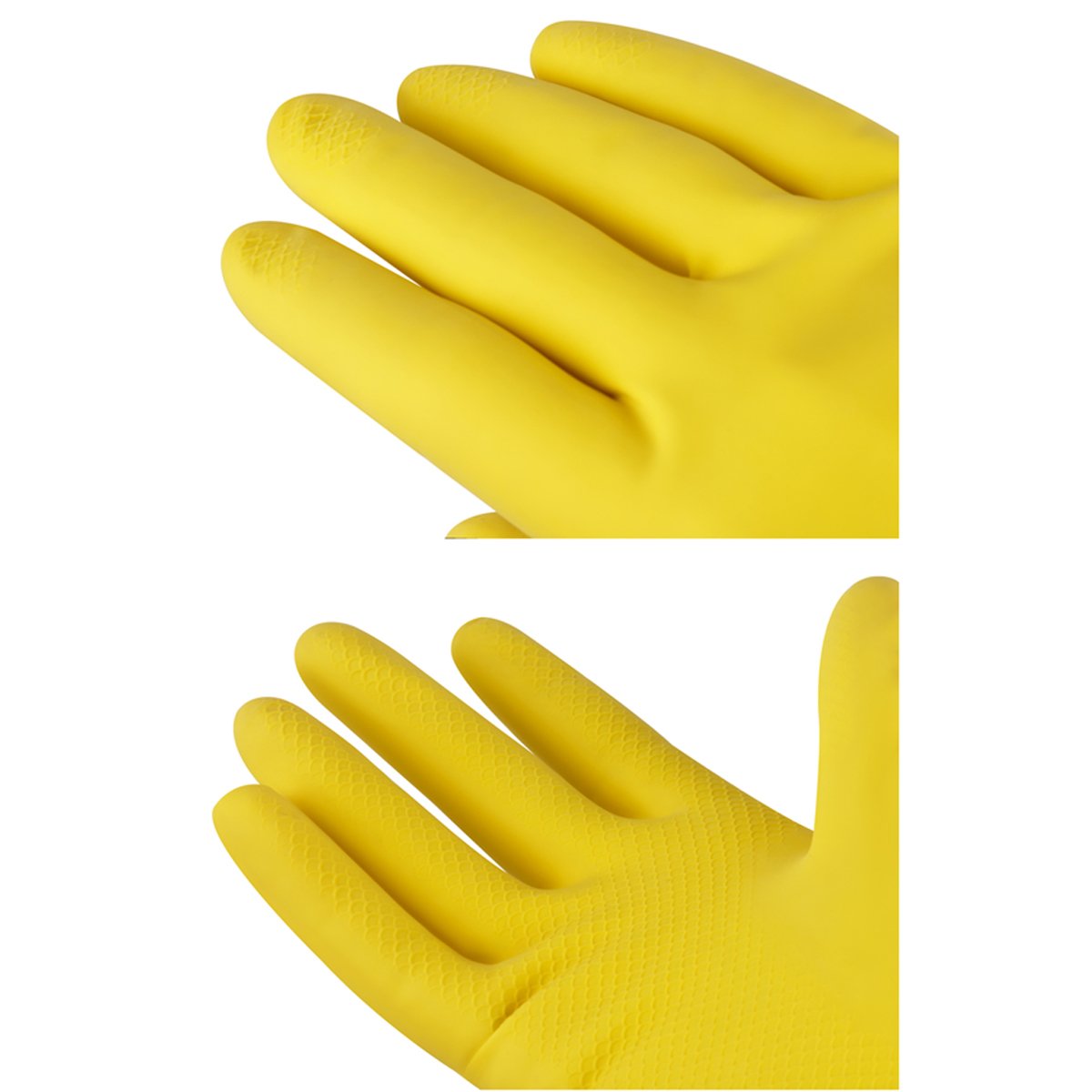 Перчатки резиновые хозяйственные OfficeClean ПРЕМИУМ, многоразовые, хлопчатобумажное напыление, супер плотные, р. S, желтые, пакет с европодвесом