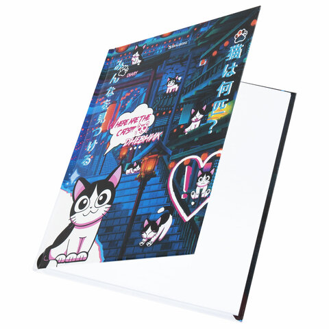 Дневник 1-11 класс 40 л., твердый, BRAUBERG, глянцевая ламинация, «Anime Cats»