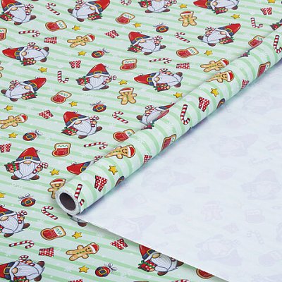 Бумага упаковочная мелованная BIG SIZE новогодняя «Гномики»0.7×10 мЗОЛОТАЯ СКАЗКА592195