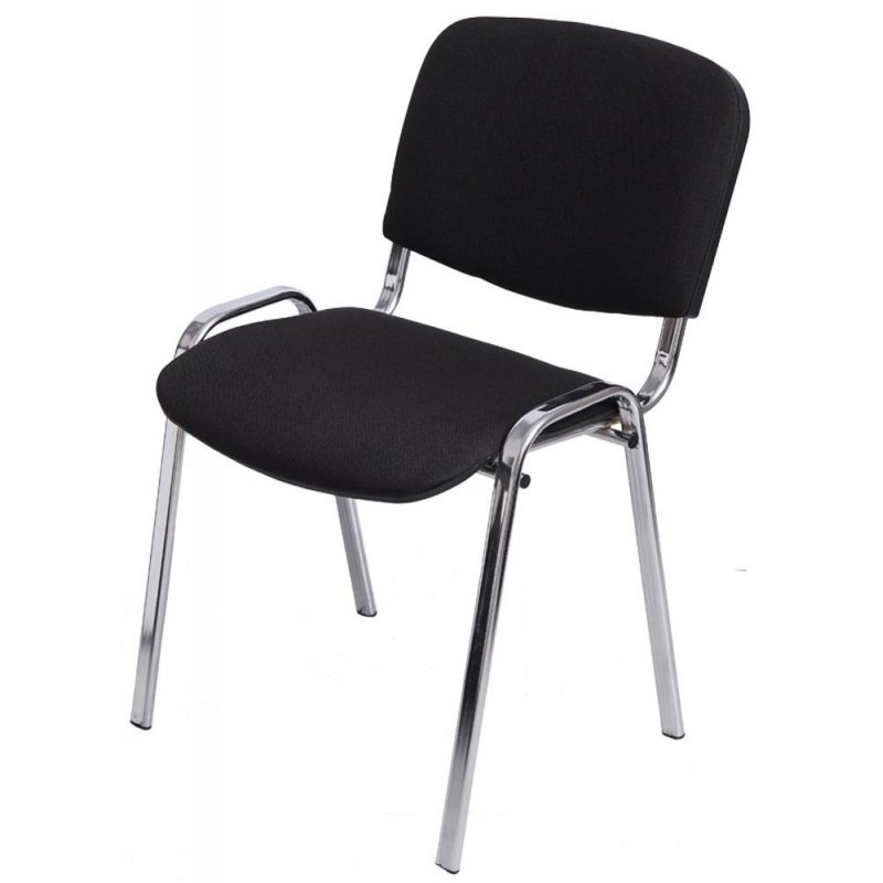 превью Стул офисный Easy Chair Изо черный (ткань, металл хромированный)