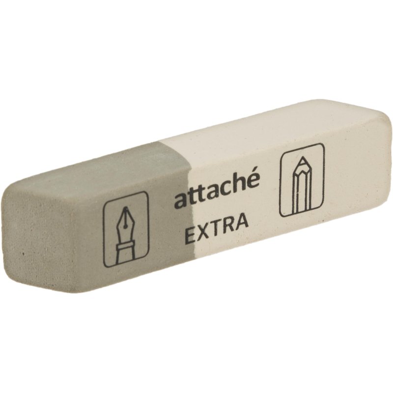 Ластик скошенный Attache Extra, нат. каучук, 54×14x8мм, д/ручки и карандаша
