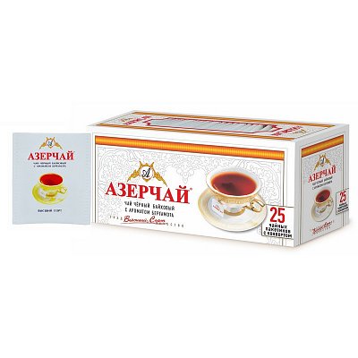 Чай Азерчай черный с бергамотом 25 пакетиков