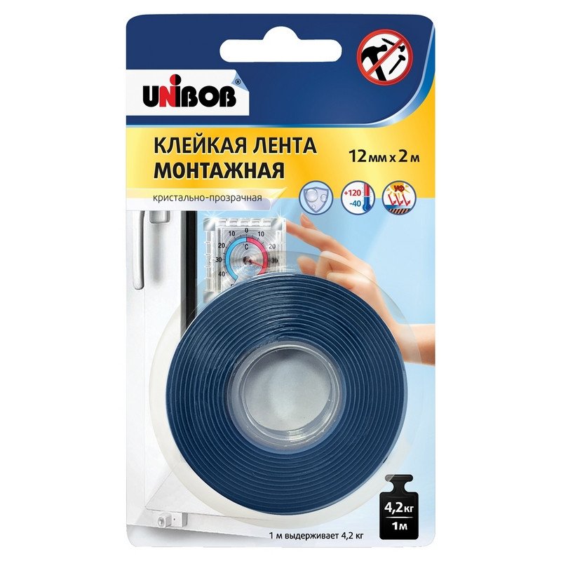превью Клейкая лента для светопрозрачных конструкций Unibob 12 мм x 2 м