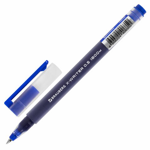 Ручка гелевая BRAUBERG «X-WRITER 1800», УВЕЛИЧЕННАЯ ДЛИНА ПИСЬМА 1 800 м, СИНЯЯ, стандартный узел 0.5 мм