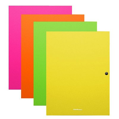 Папка на кнопке Erich Krause «Neon» А4, 500мкм, ассорти