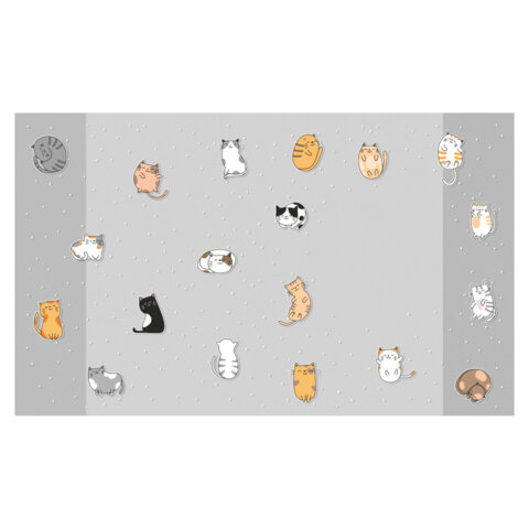Обложки «CATS» для тетрадей и дневников, КОМПЛЕКТ 10 шт, ПЛОТНЫЕ, 210×350 мм, 110 мкм, FUNSTER