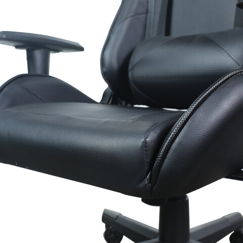 Кресло компьютерное BRABIX «GT Carbon GM-115», две подушки, экокожа, черное, 531932