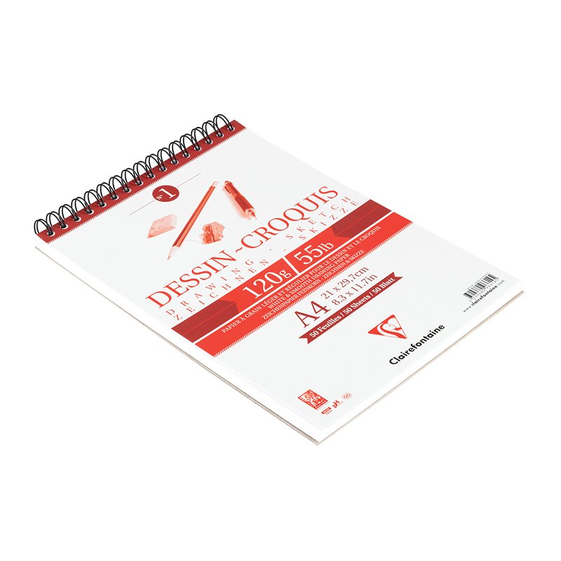 Скетчбук 50л. А4 на гребне Clairefontaine «Dessin croquis», 120г/м2