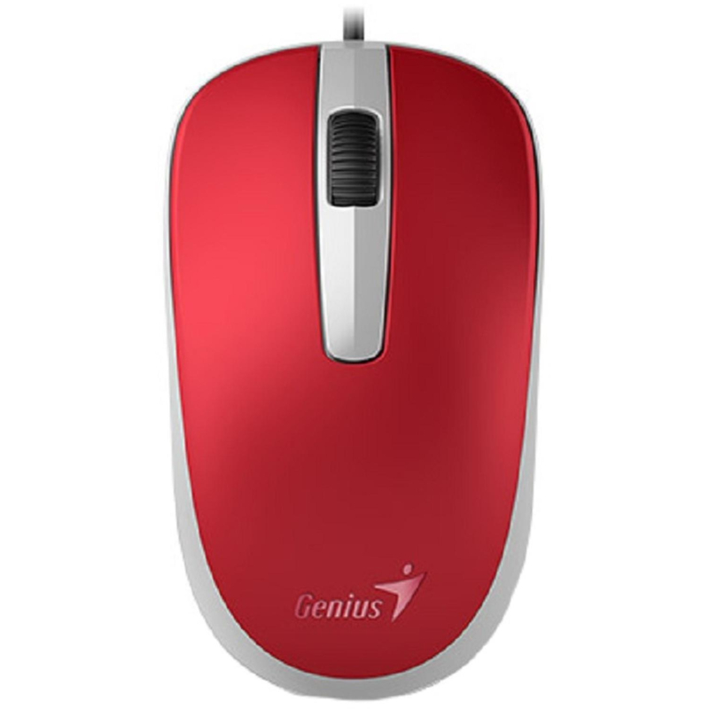 Мышь компьютерная Genius DX-120, USB, оптическая, 1000 DPI 1.5m, красный