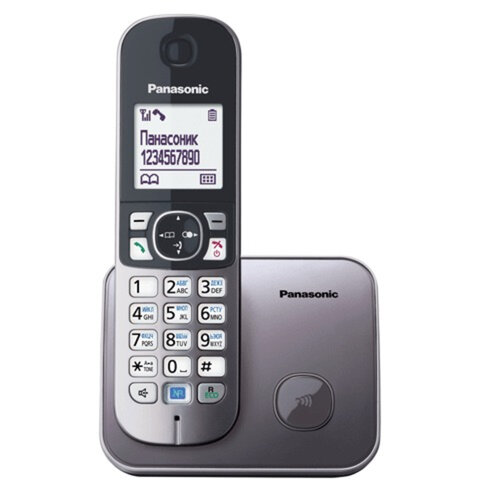 превью Радиотелефон PANASONIC KX-TG6811RUM, память 50 номеров, АОН, повтор, спикерфон, полифония, 10-100 м, серый
