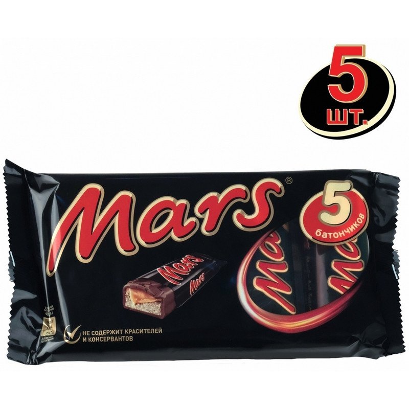 превью Шоколадные батончики MARS мультипак, 5 шт. по 40,5 г (202,5 г)