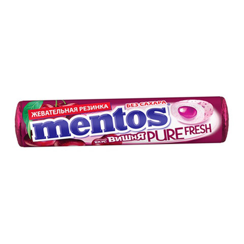 Жевательная резинка MENTOS (Ментос) Pure Fresh «Ролл Вишня»15.5 г