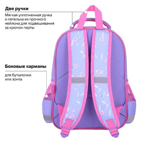 Рюкзак ПИФАГОР SCHOOL, 1 отделение, 3 кармана, «Little beauty», 38×28×14 см