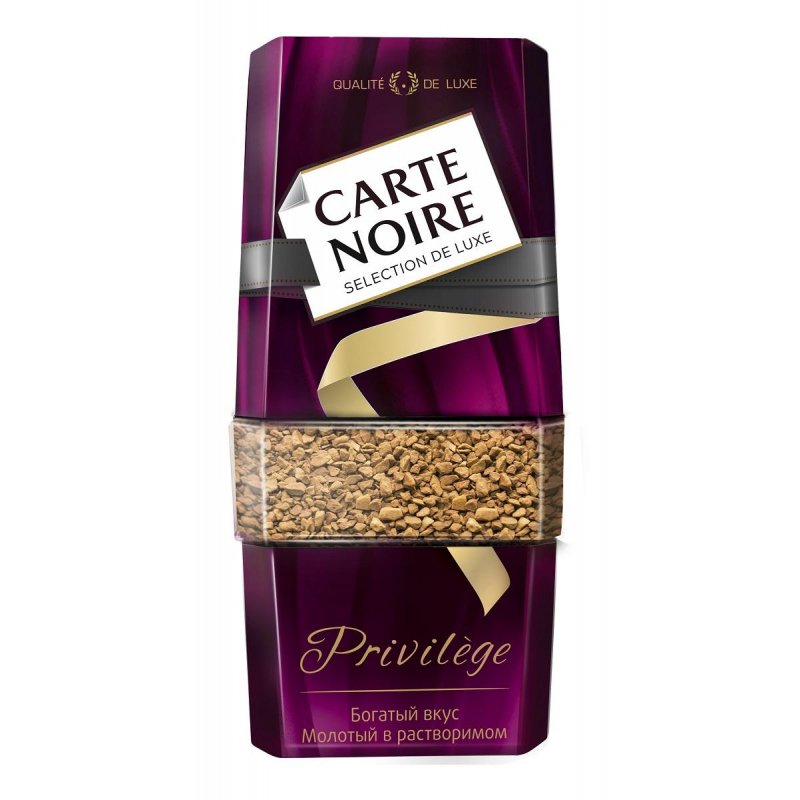Кофе растворимый Carte Noire «Privilège», сублимированный с добавлением молотого, стеклянная банка, 95г