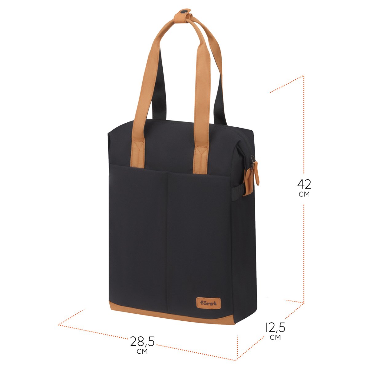 Рюкзак Först F-Casual «Black» 42×28.5×12.5см, 1 отделение, 1 карман, уплотненная спинка