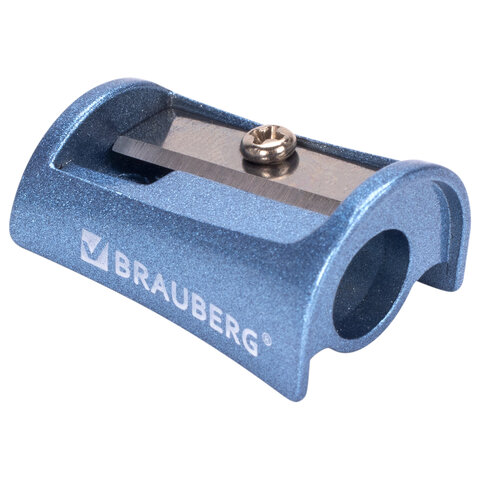 Точилка BRAUBERG «Arc», цинковая, корпус ассорти