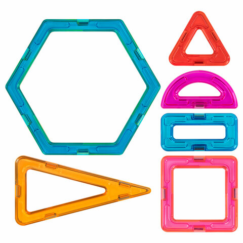 Магнитный конструктор MAGNETIC BLOCKS, 100 деталей, 2 колесные базы, карусель, BRAUBERG KIDS