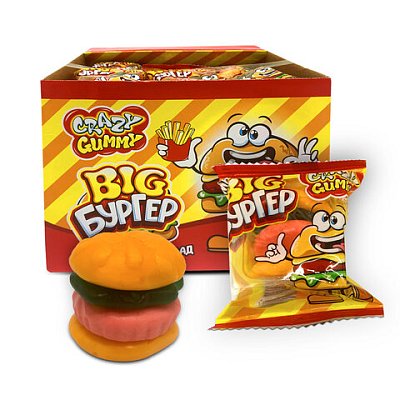 Мармелад «CRAZY GUMMY. BIG Бургер», 18 г, КАНДИ КЛАБ