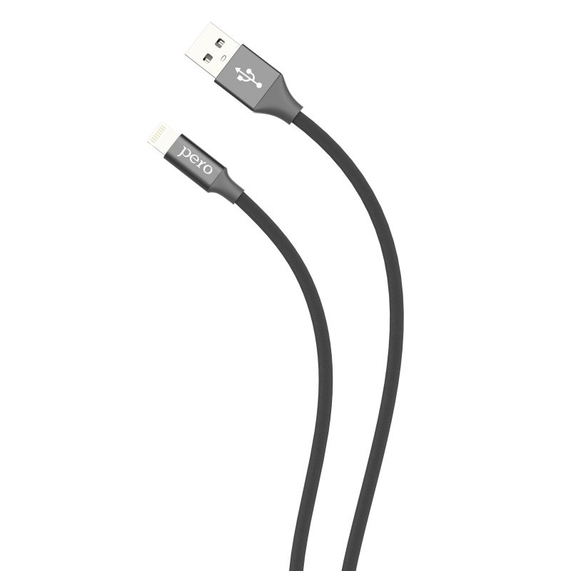 Кабель PERO, DC-02, 8-pin Lightning, 2.4А, 1м, черный