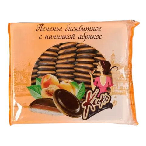 превью Печенье бисквитное глазированное КИКО со вкусом абрикоса 1.2 кг