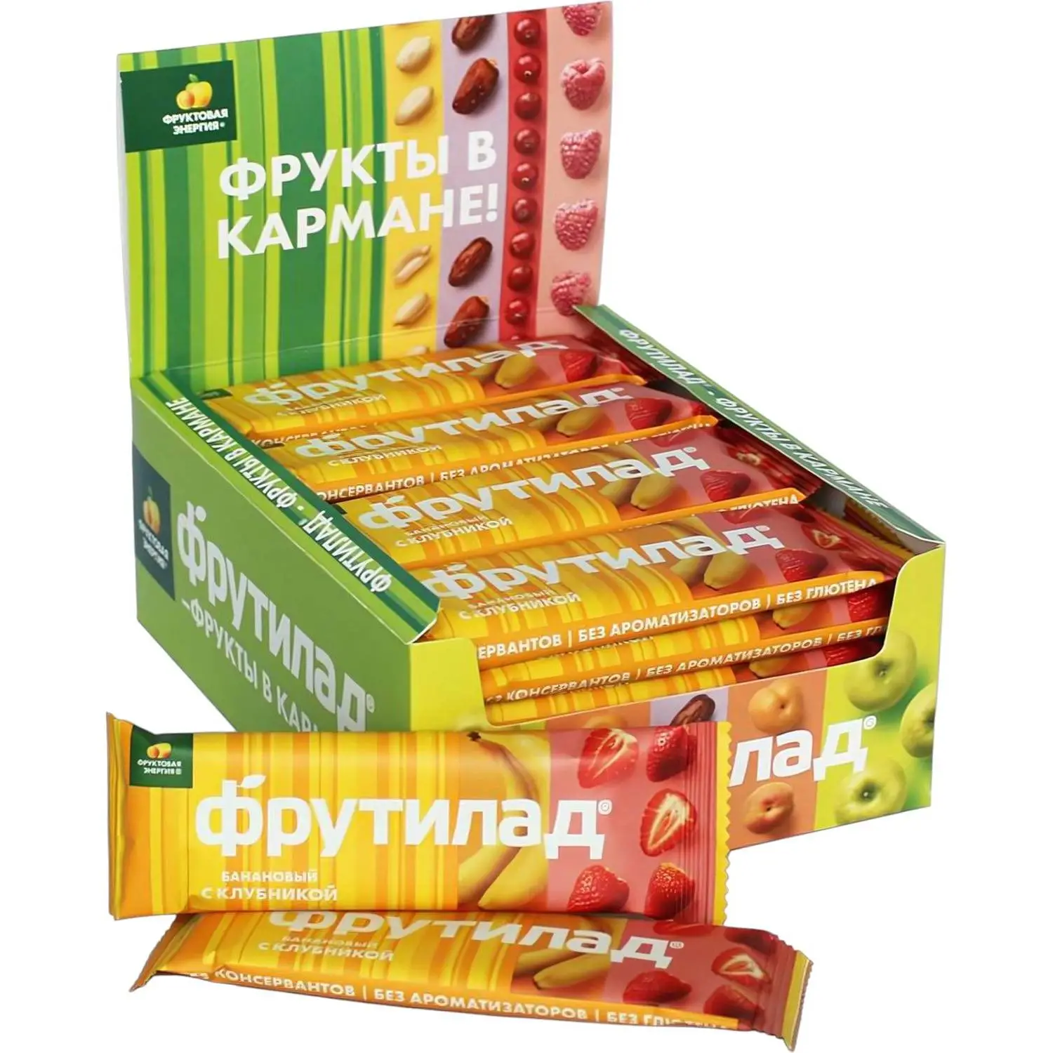 Батончик Фрутилад с бананом и клубникой (24 батончика по 30 г)